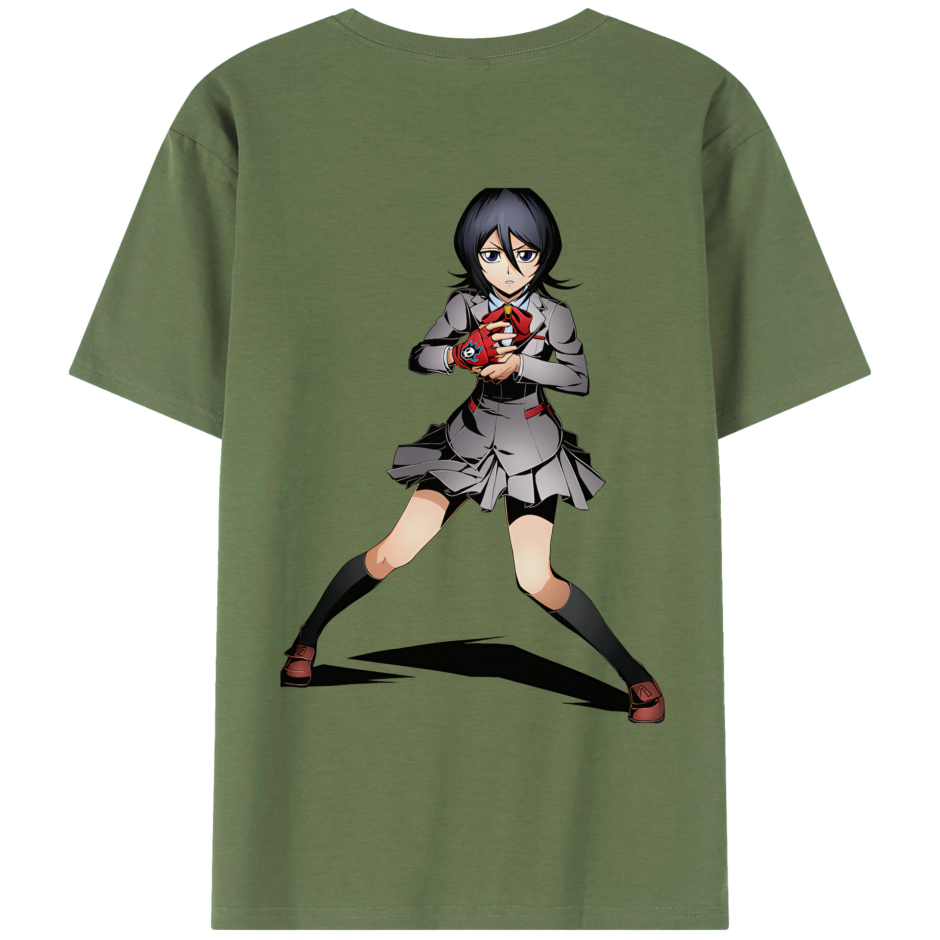 （画像用） ブリーチ 朽木ルキア BLEACH Kuchiki Rukia 綿100％ メンズ半袖Tシャツ（バックプリント） 通気性